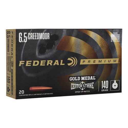 Federal Gold Medal CenterStrike OTM 6.5 Creedmoor Rifle Ammunition 20 Round Box