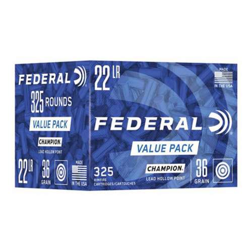 Federal Champion Training Hollow Point Rimfire Ammunition 325 Round Value Pack