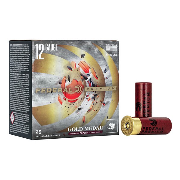 FEDERAL Premium Gold Medal Competition Paper Clay Target Load 12 Gauge Shotshells