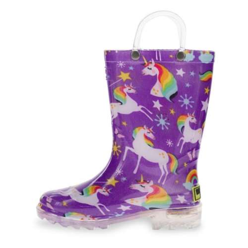 Toddler Girls' Western Chief Rainbow Unicorn Lighted Rain rogers boots
