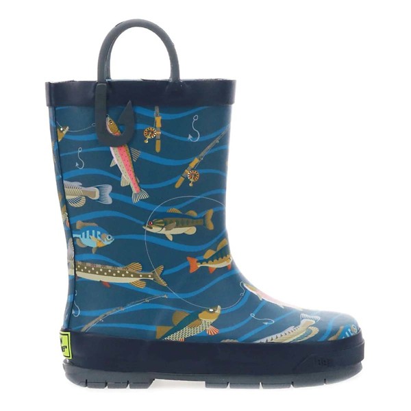 Western Chief Gone Fish’n Rain Boots Toddler 5T Navy
