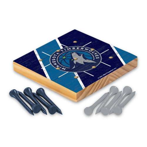 Rico Industries Minnesota Timberwolves Wooden Travel Sized Tic Tac Toe Game