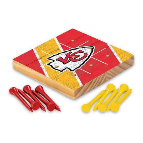 Rico Industries Kansas City Chiefs Wooden Travel Sized Tic Tac Toe Game
