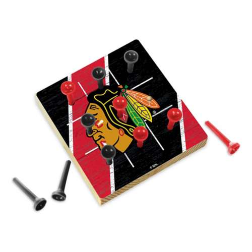 Rico Industries Chicago Blackhawks Wooden Travel Sized Tic Tac Toe Game