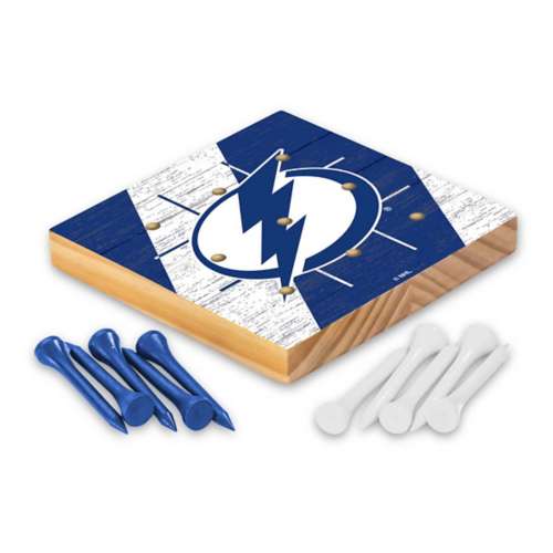 Rico Industries Tampa Bay Lightning Wooden Travel Sized Tic Tac Toe Game