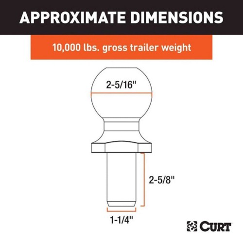 CURT 10,000 lb 2-5/16 in Ball Hitch - Primary Image