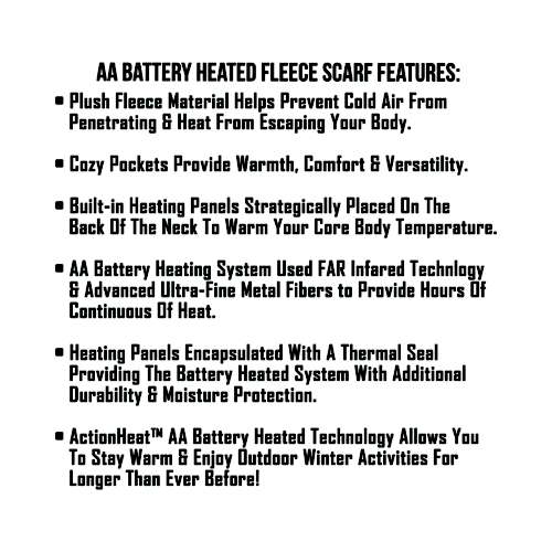 Adult ActionHeat AA Battery Heated Scarf