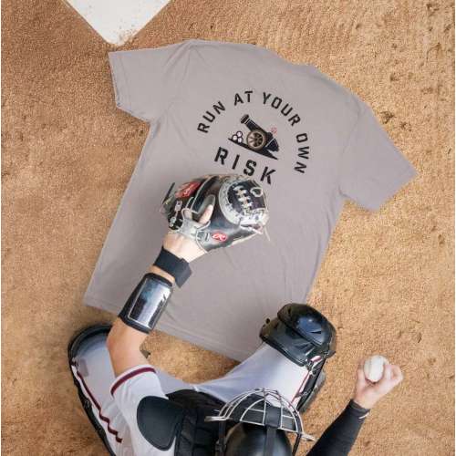 Men's Baseballism Run at Your Own Risk Baseball T-Shirt