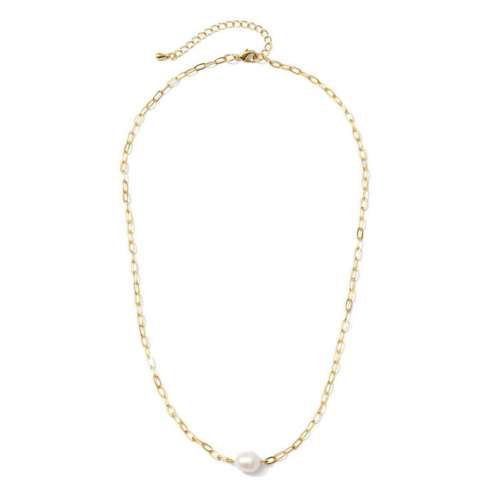 Splendid Iris Pearl Paperclip Chain Necklace