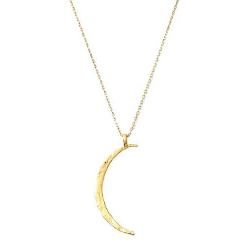 Splendid Iris Gilded Moon Pendant Necklace