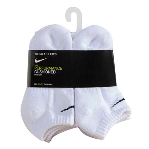 Kids' Nike Dri-FIT Performance Cushioned 6 Pack No Show Socks