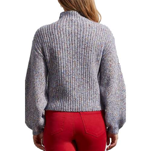 Women's Tribal Oversized Sweater Mock Neck Pullover Sweater