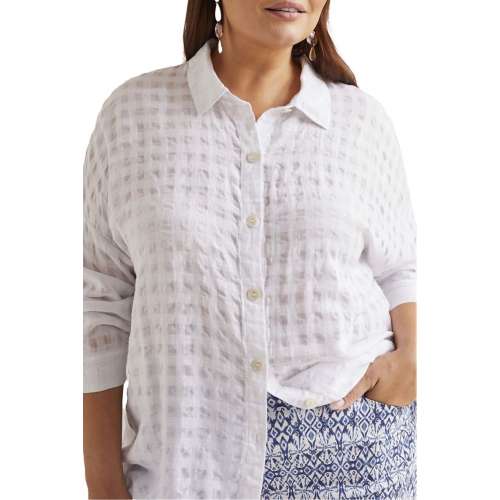 Women's Tribal Plus Size Plus Size Long Sleeve Button Up Shirt