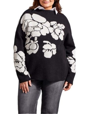 Women's Tribal Plus Size Knit Jacquard Pullover Sweater