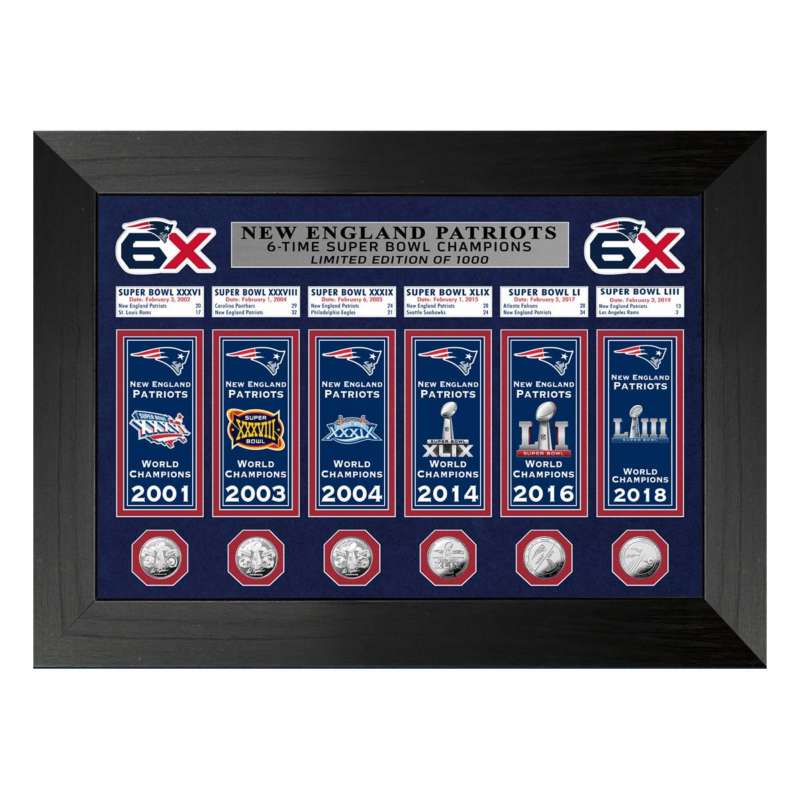 New England Patriots Champions Deluxe Banner Collection Photo Mint