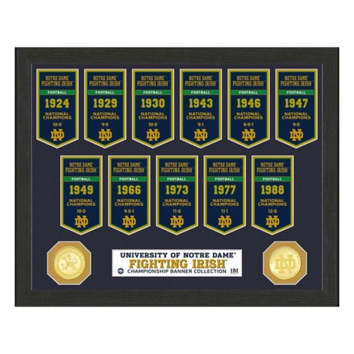 University of Notre Dame Fighting Irish National Champions Banner Collection Photo Mint - Primary Image