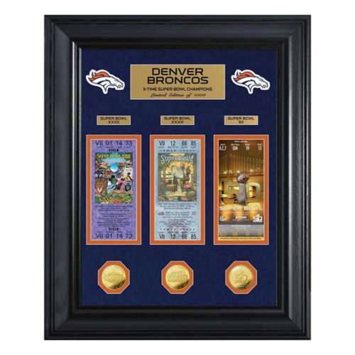 Denver Broncos Super Bowl Champions Deluxe Gold Coin & Ticket Collection