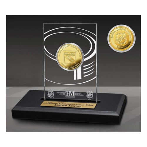 New York Rangers 4-Time Champions Acrylic Gold Coin - Primary Image