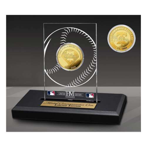 Highland Mint Philadelphia Phillies 2-Time Champions Gold Coin in Acrylic Display