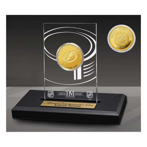 Tampa Bay Lightning 3-Time Stanley Cup Champions Acrylic Gold Coin