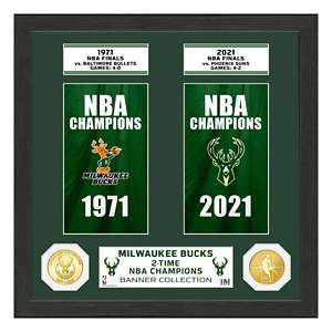 Los Angeles Lakers NBA Champions Bronze Coin Banner Collection