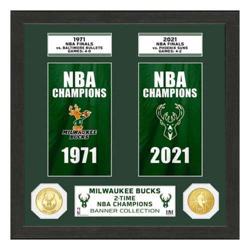 Milwaukee Bucks NBA Champions Bronze Coin Banner Collection