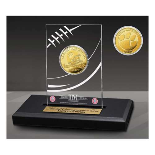 Clemson University Tigers 3-Time National Champions Gold Coin in Acrylic Display