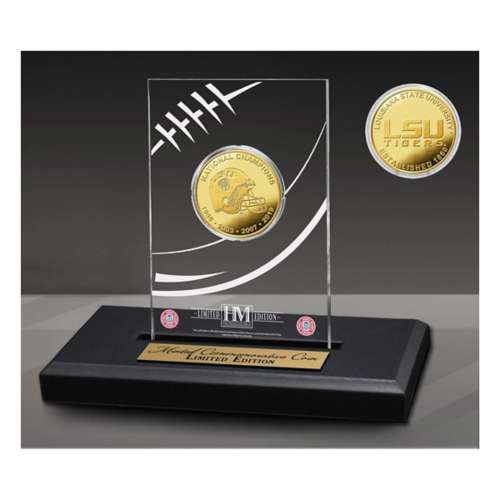 Louisiana State University Tigers 4-Time National Champions Gold Coin in Acrylic Display