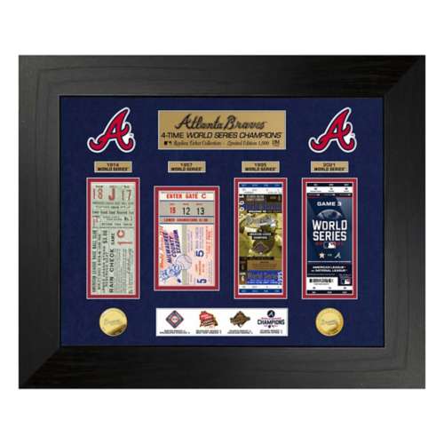 Highland mint Atlanta braves good framed world series tickets and collectors coins