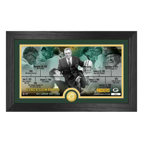 Vince Lombardi Packers Career Timeline Bronze Coin Pano Photo Mint