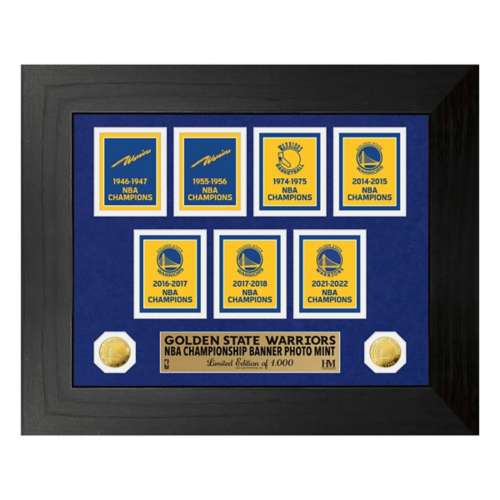 Golden State Warriors 7 Time Champions Deluxe Banner Collection Photo Mint