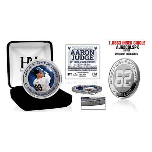 Aaron Judge AL Single Season Home Run Record 62 Silver Coin
