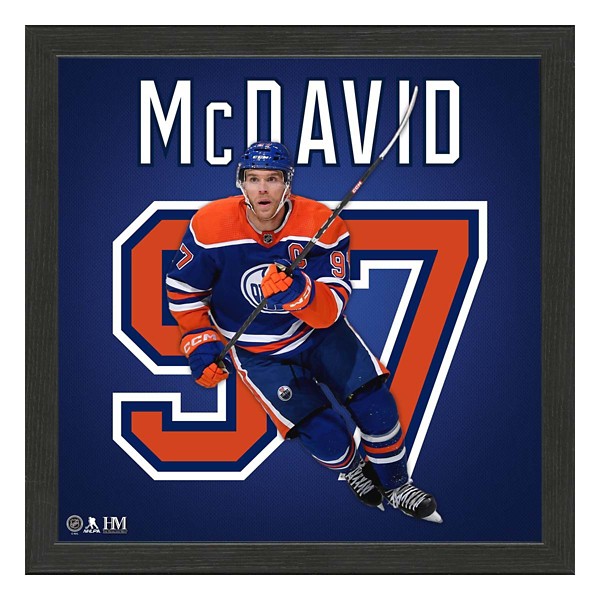 Highland Mint Connor McDavid Edmonton Oilers IMPACT Jersey Frame