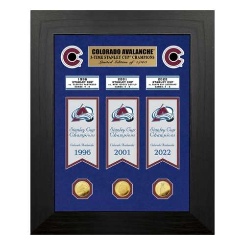 Colorado Avalanche Deluxe Stanley Cup Banners Bronze Coin Photo Mint