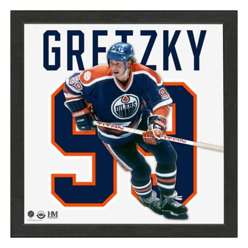 Wayne Gretzky Autographed Framed Blue Oilers Jersey – Super Sports