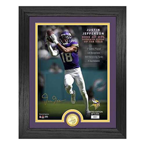 Highland Mint Minnesota Vikings 2023 Justin Jefferson Offensive Player of the Year Framed Coin and Photo