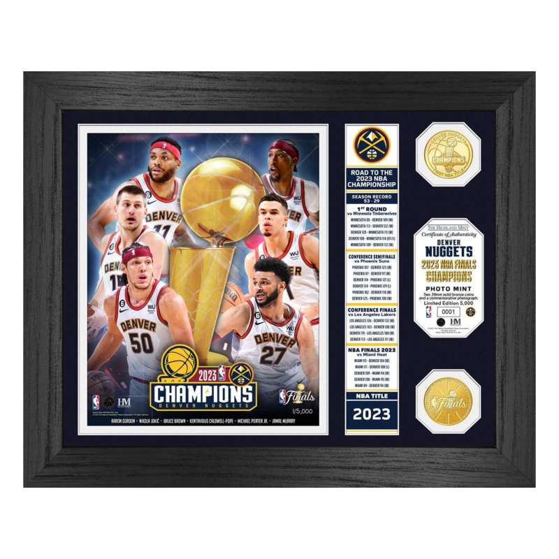 Highland Mint Denver Nuggets 2023 NBA Champions Banner Photo Mint