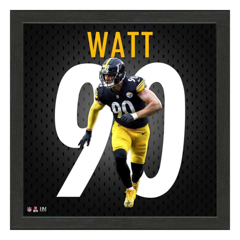 Highland Mint TJ Watt Pittsburgh Steelers NFL Impact Jersey Frame