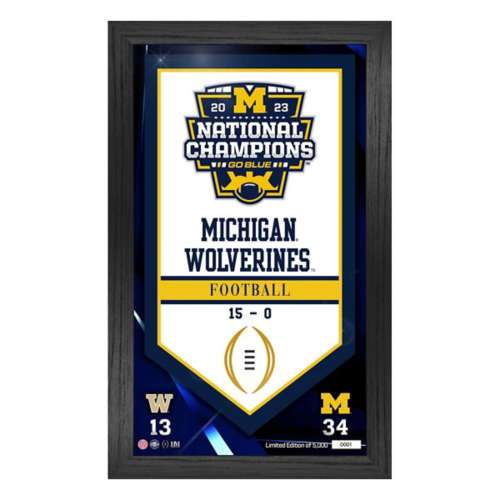 Highland Mint Michigan Wolverines 2023 CFP National Champions Banner Frame