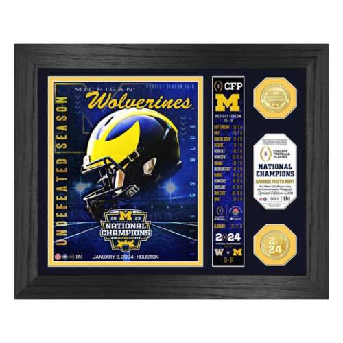 Highland Mint Michigan Wolverines 2023 CFP National Champions Banner Bronze Coin Photo Mint