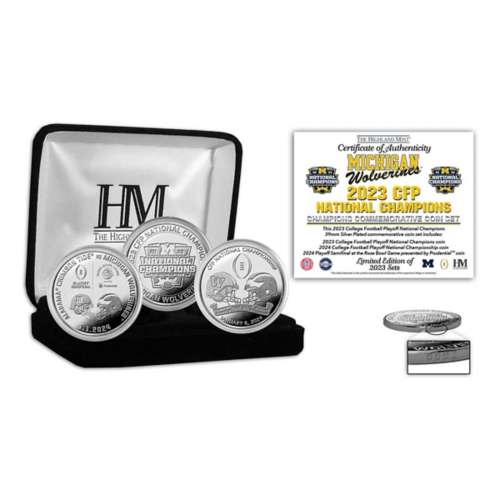 Highland Mint Michigan Wolverines 2023 CFP National Champions 3 Coin Silver Set