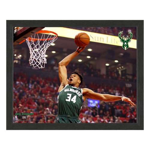 Highland Mint Milwaukee Bucks Giannis Antetokounmpo 12x15 Dunk Sport Frame