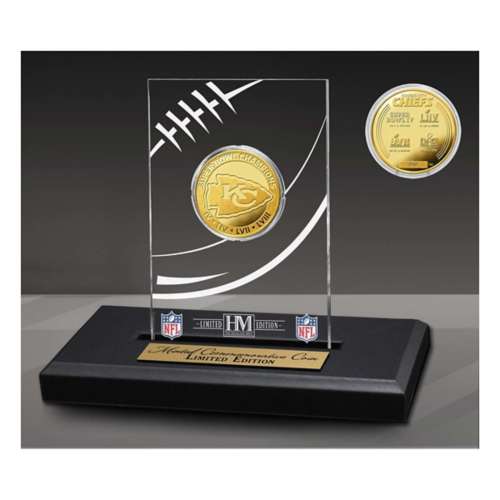 Kansas City Chiefs 4 Time Super Bowl Champion Gold Coin in Acrylic Display