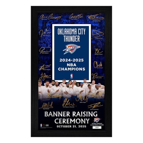 Highland Mint Oklahoma City Thunder 2025 NBA Championship Banner Raising Ceremony Signature Frame - Primary Image