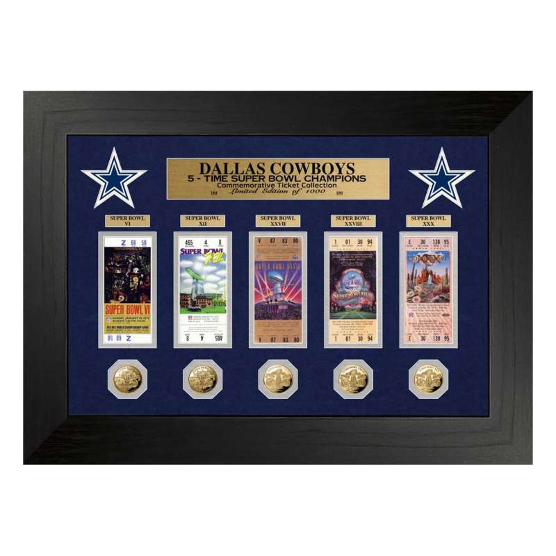 DALLAS COWBOYS SUPER BOWL CHAMPIONS DELUXE GOLD COIN TICKET