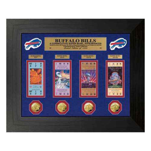 Buffalo Bills 4 Consecutive Super Bowl Appearances Deluxe Gold Coin & Ticket Collection