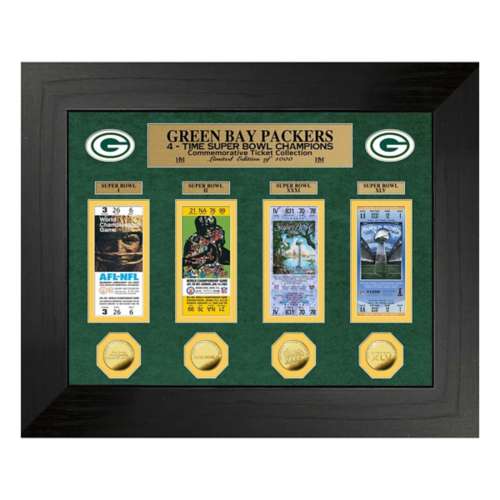 Green Bay Packers 4-Time Super Bowl Champions Deluxe Gold Coin & Ticket Collection