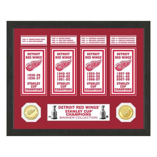 Detroit Redwings Stanley Cup Banner Collection Photo Mint