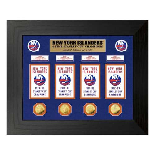 New York Islanders 4-Time Stanley Cup Champions Deluxe Gold Coin & Banner Collection