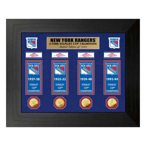 New York Rangers 4-Time Stanley Cup Champions Deluxe Gold Coin & Banner Collection